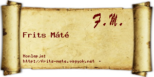 Frits Máté névjegykártya