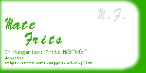 mate frits business card